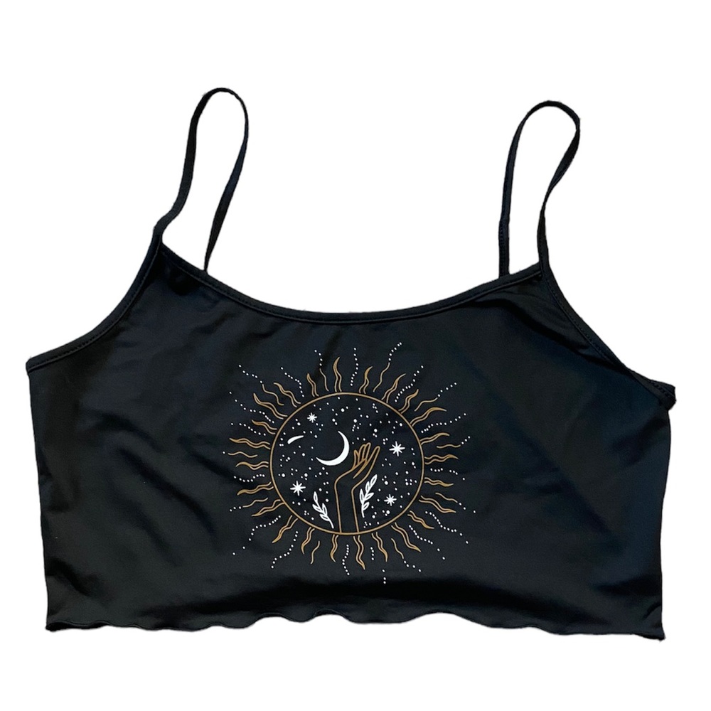 Sun, Moon and Hand Tank Crop Top Size Large